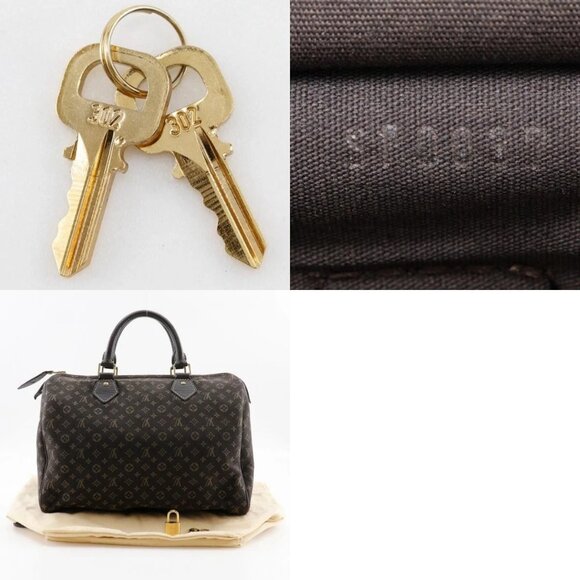 LOUIS VUITTON Speedy 30 Handbag M95224 Mini Boston Ebene Brown Monogram - Picture 9 of 13
